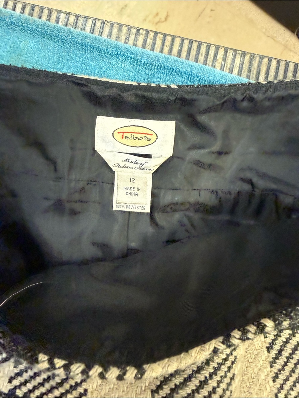 Talbots Black and Ivory Tweed Girl's Skirt